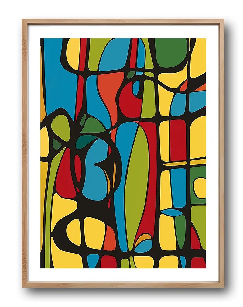 Abstract Stained Glass Poster Digital Wall Art