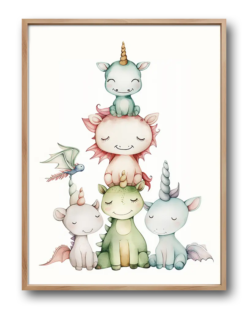 Adorable Unicorns Poster Digital Wall Art