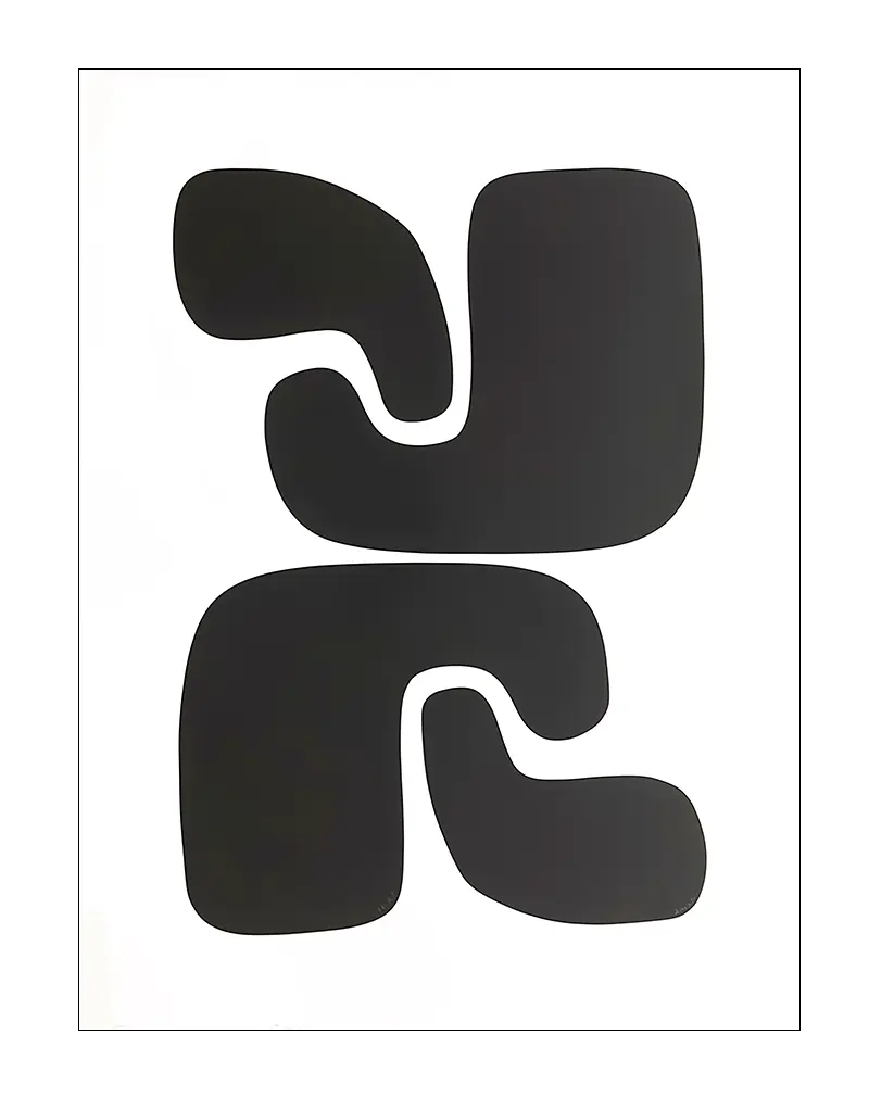 Abstract black shapes in a minimalist style, ideal for modern and contemporary wall decor