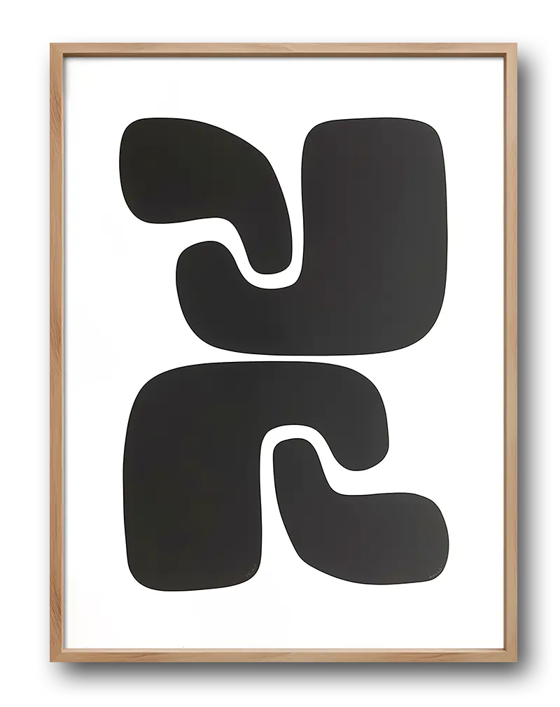 Abstract black shapes in a minimalist style, ideal for modern and contemporary wall decor