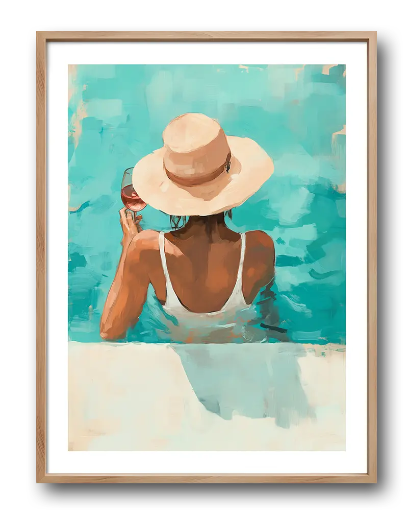 Poolside Moment Poster Digital Wall Art