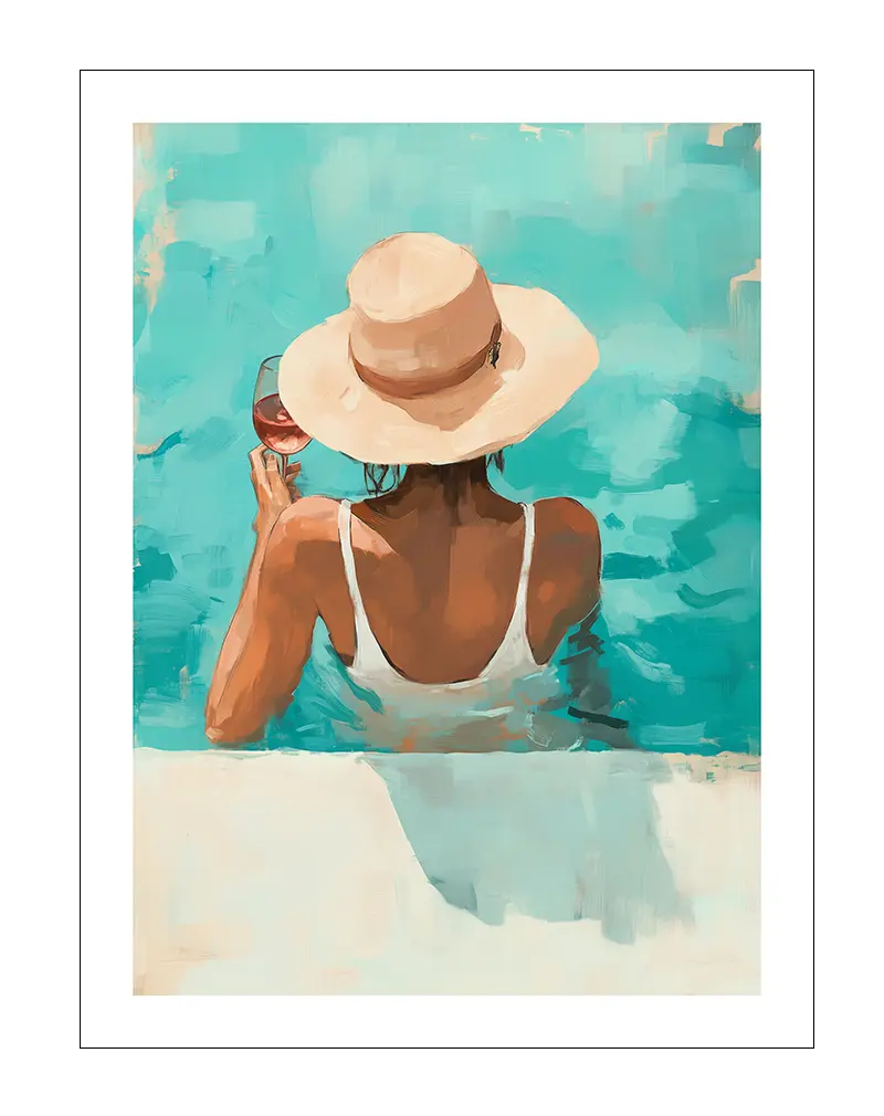 Poolside Moment Poster Digital Wall Art