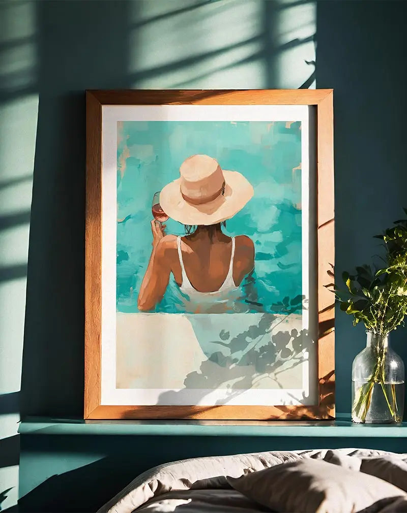 Poolside Moment Poster Digital Wall Art