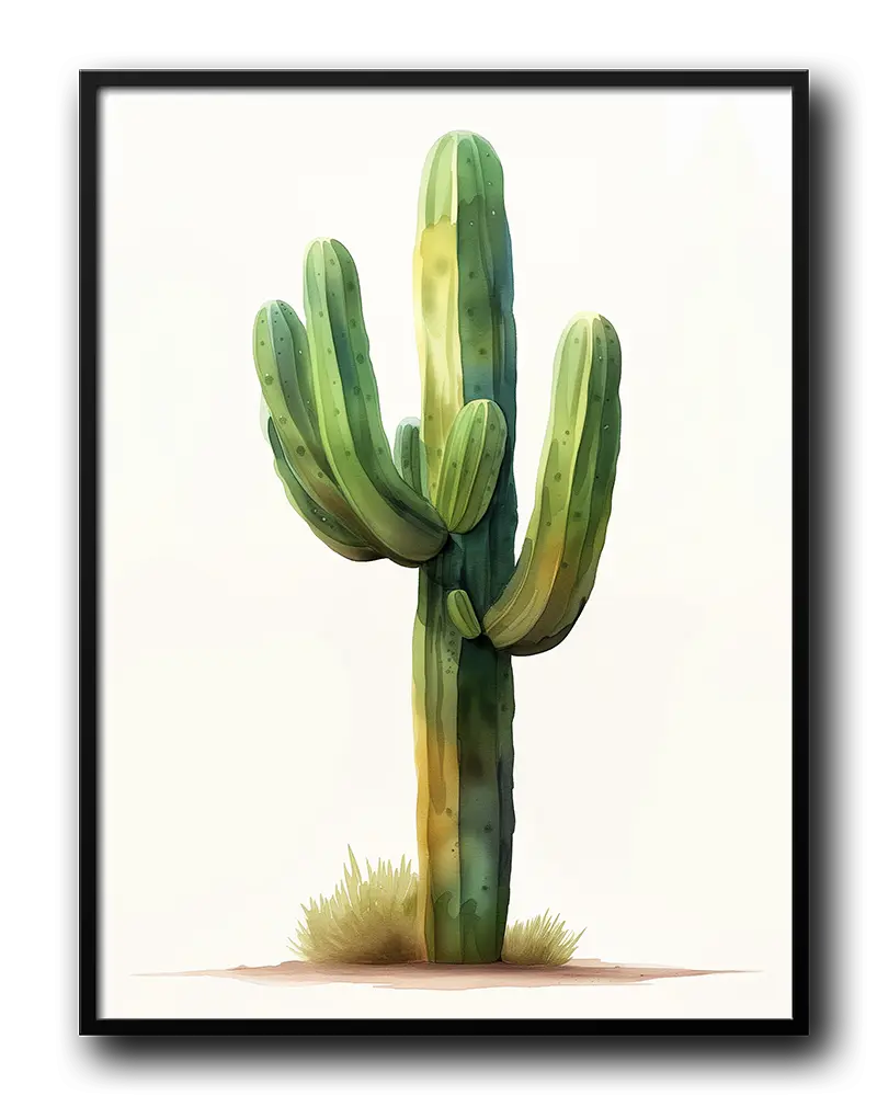 Solitary Cactus Digital Wall Art