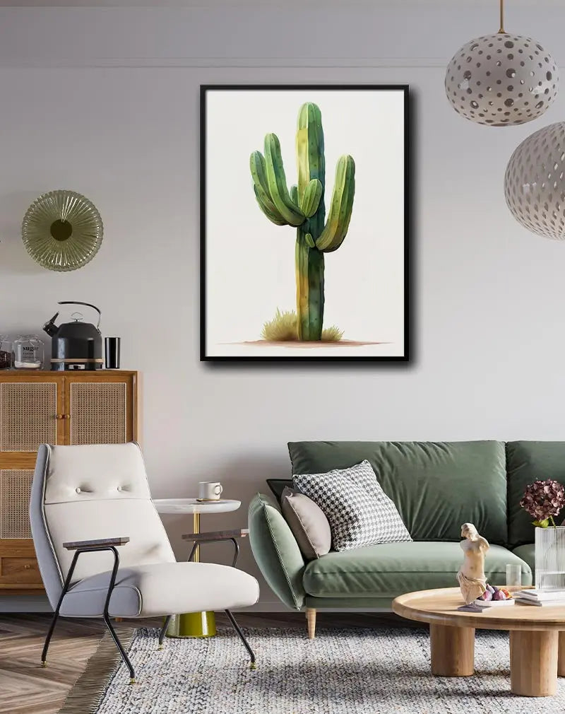 Solitary Cactus Digital Wall Art